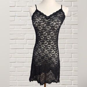 Victoria’s Secret Black Lace Y2K Slip Dress Whimsygoth Edgy Feminine M